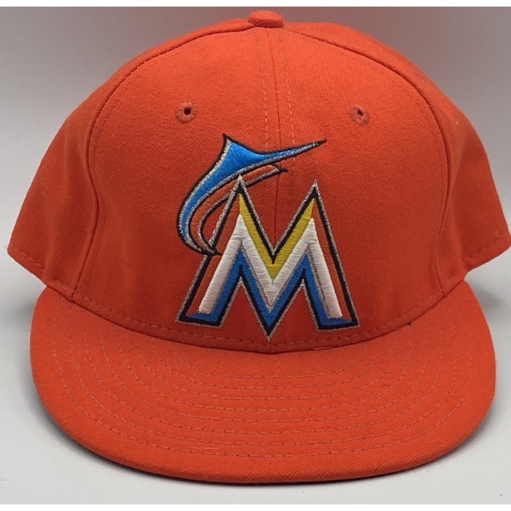 Florida Marlins MLB‎ Baseball Hat Orange New Era Size 7 1/8